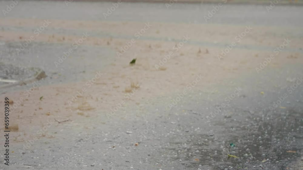 Flooded street of the city after heavy rain season. Severe weather concept making trafficing difficult. Flooded street of the city after heavy rain season. Severe weather concept making trafficing difficult.