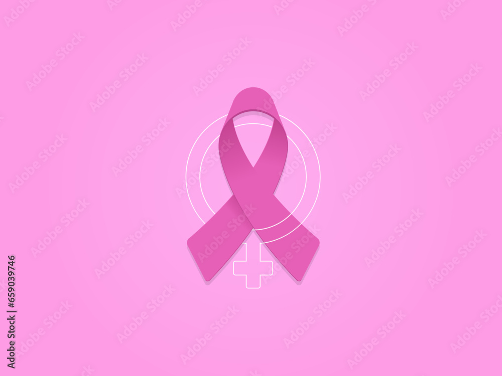 Obraz premium Pink Ribbon vector illustration 