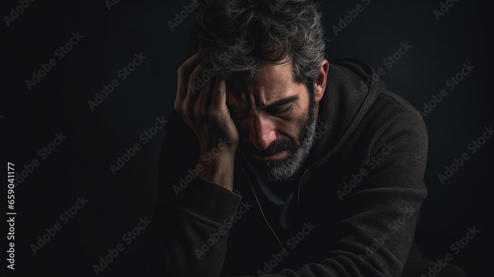 Image of a man displaying signs of depression.