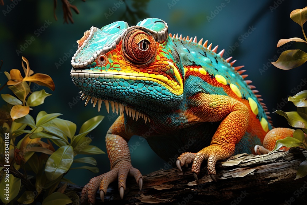 Fototapeta premium iguana on a tree