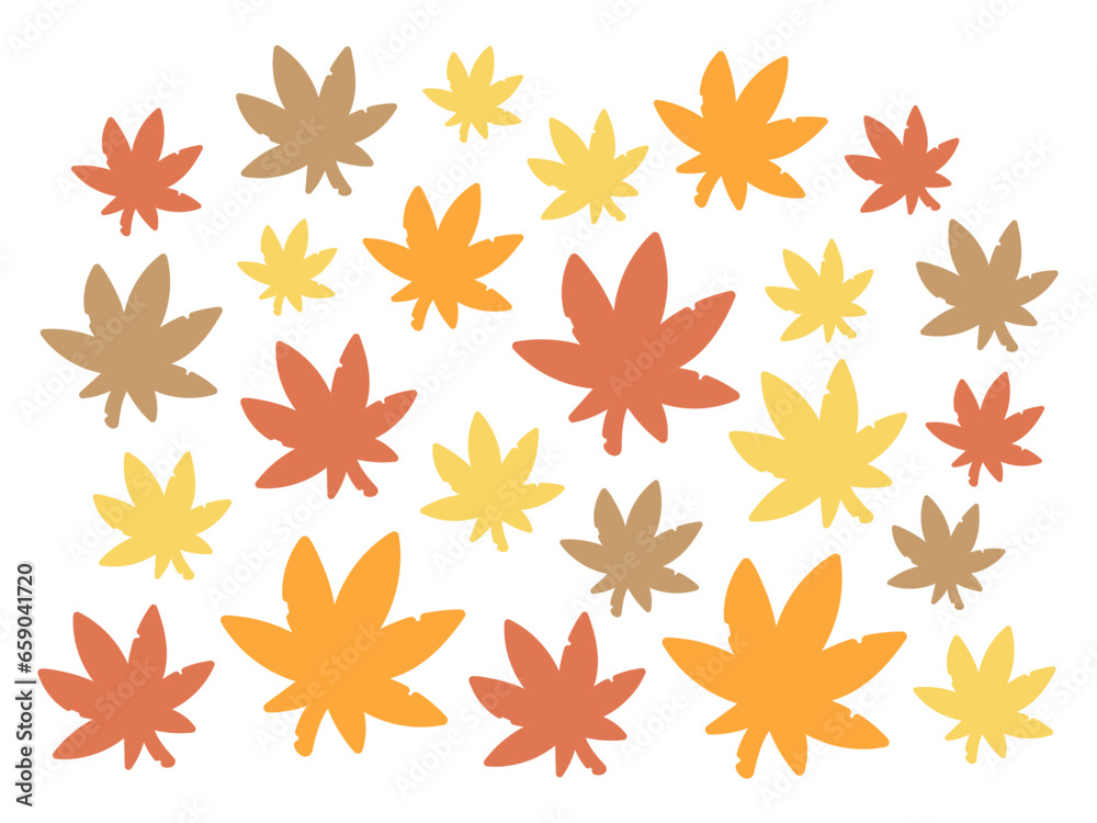 秋の紅葉 イラスト セット 秋の紅葉 イラスト セット