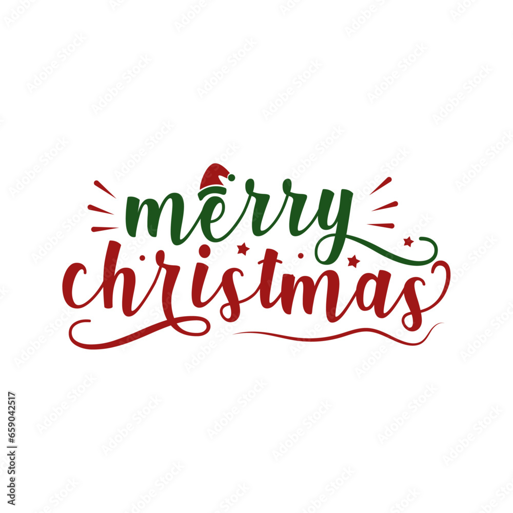 Merry christmas calligraphy vector template