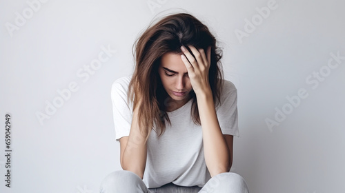 Picture portraying a woman in the depths of depression.