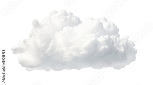 Single white cloud isolated on transparent background PNG