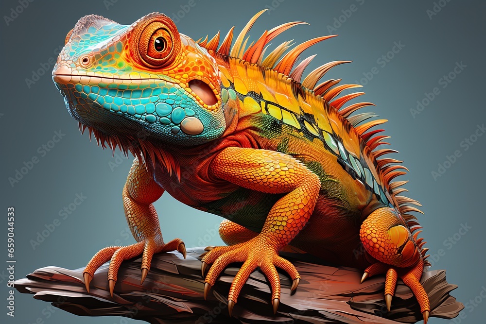 Fototapeta premium iguana on a tree