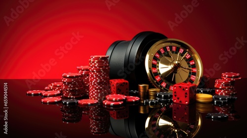 Luxurious Casino Elements and Gaming Symbols