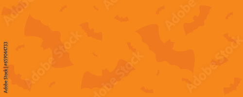 Orange Halloween Background with Bats