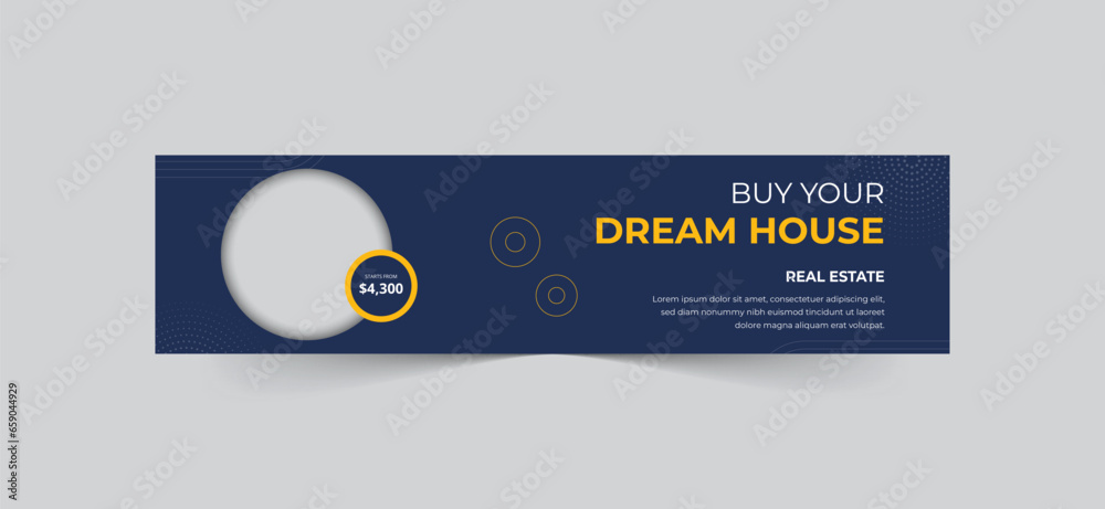 Obraz premium Modern real estate linkedin banner template