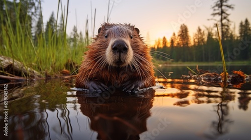 Beaver on the river © savvalinka