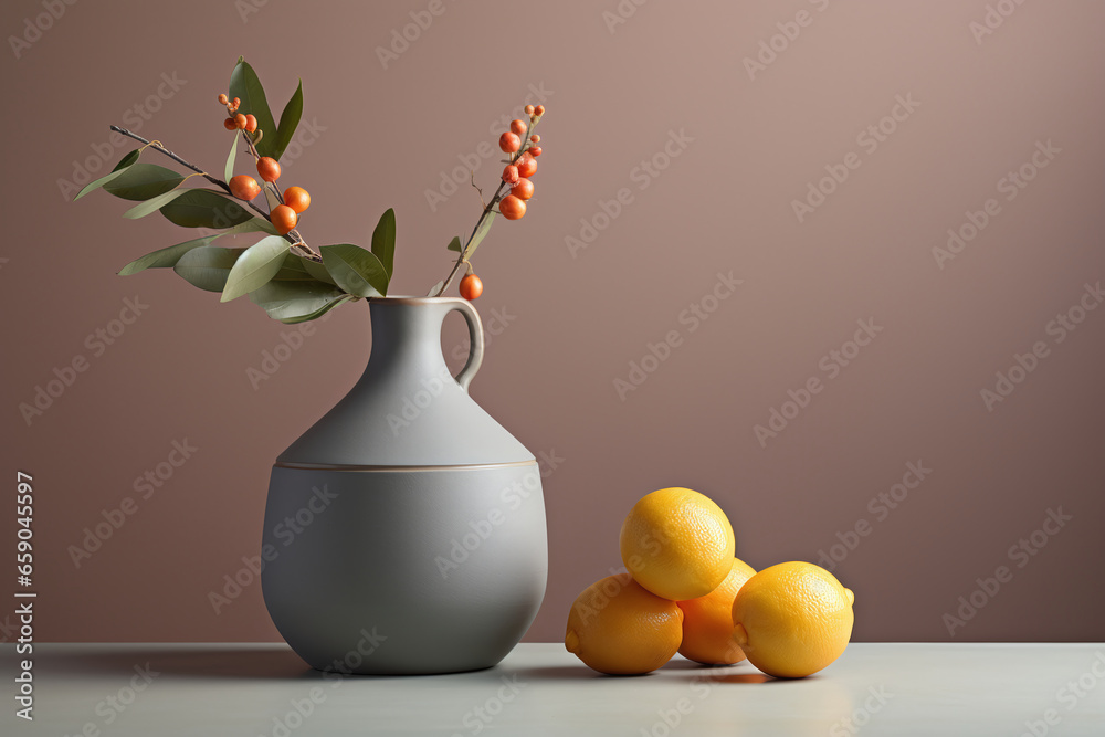 Obraz na płótnie Clean and minimalistic still life arrangements w salonie