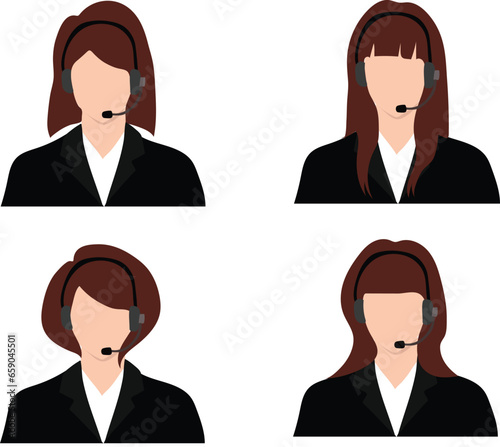 business person icon set business woman set female costumer servicefemale costumer service