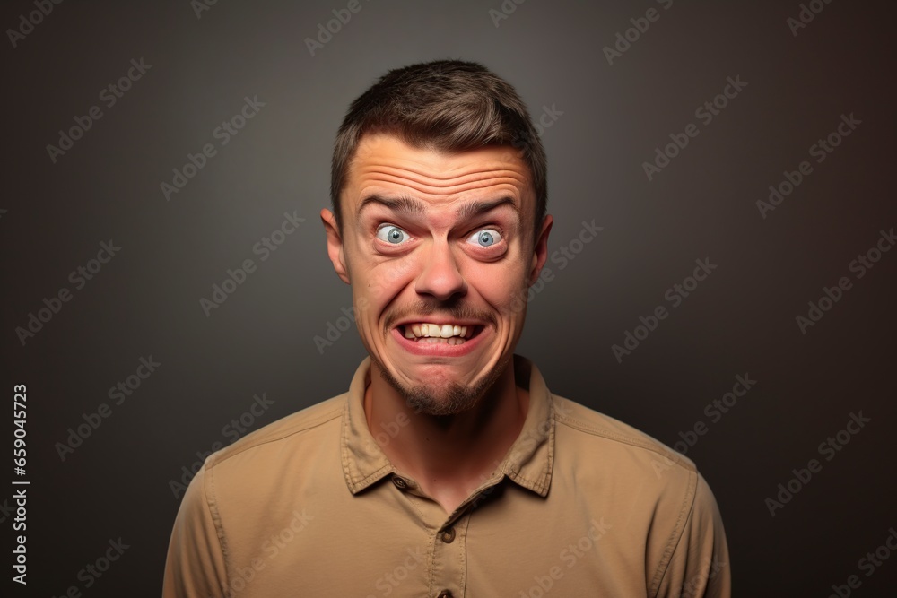Obraz premium man squinting and grimacing in the studio
