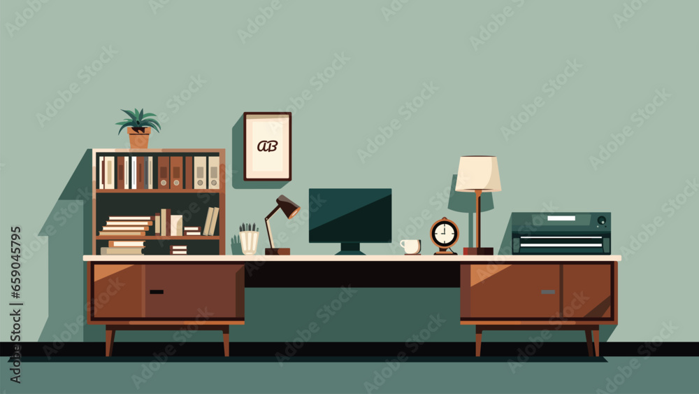 desk with a computer desk with a computer