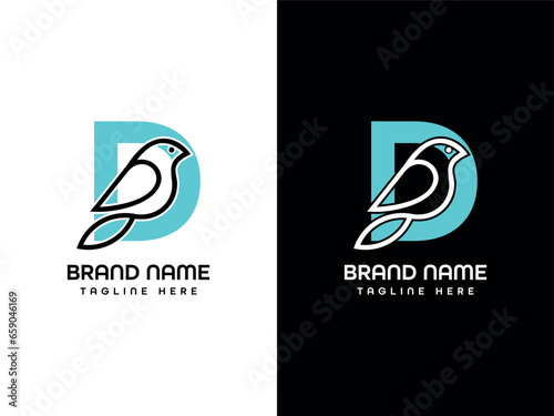 D Bird Logo Design