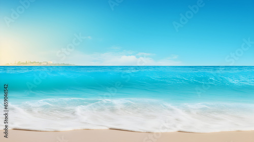Beautiful beach with blue sky and clouds, texture background © Alvin Harambašić