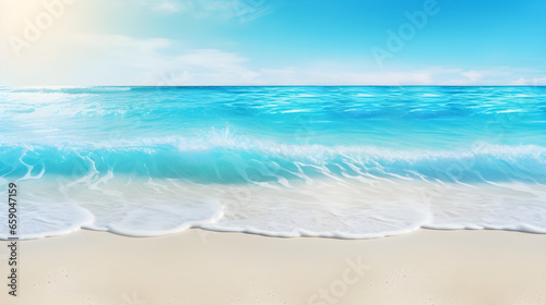 Beautiful beach with blue sky and clouds, texture background © Alvin Harambašić