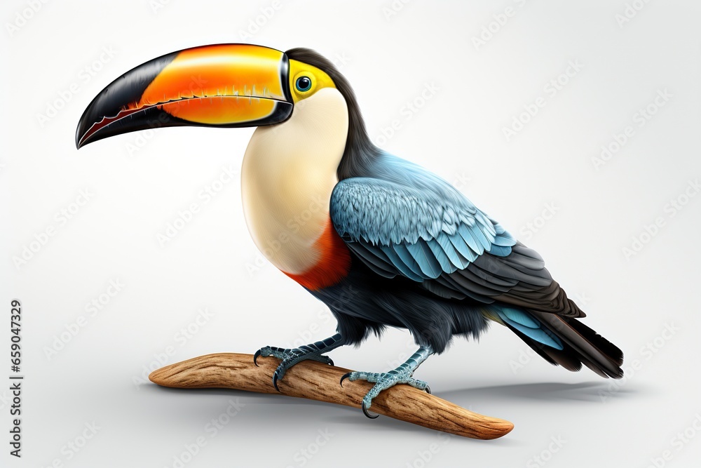 Naklejka premium toucan isolated on white background