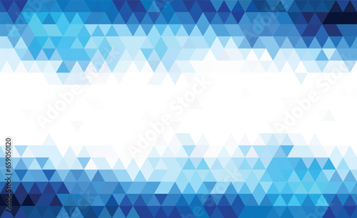 Abstract geometry triangle blue mosaic texture background pattern.