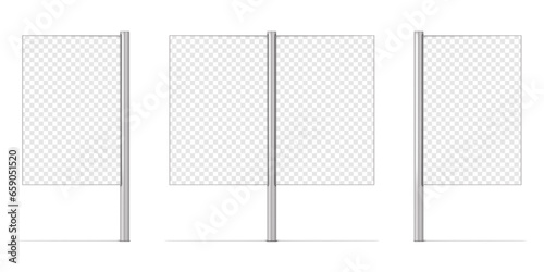 Sidewalk advertising poster sign holder stand vector mockup. Street lightbox billboard. Blank transparent screen display board mock-up. Template for design