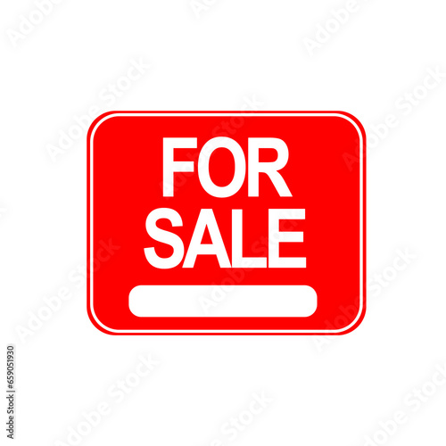 Illustration of a sales sign on a red background
