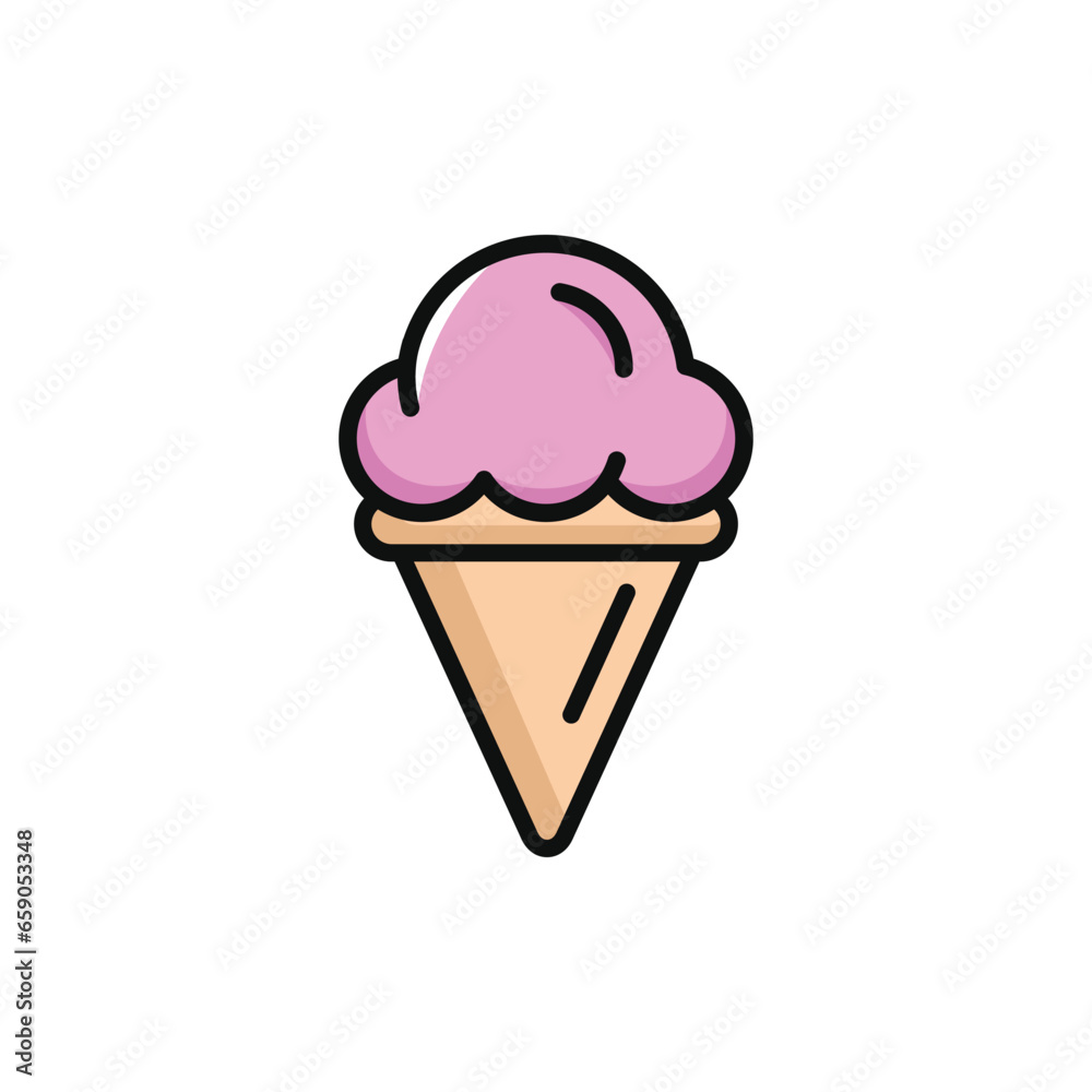 Ice cream vector illustration isolated on white background. Ice cream icon Ice cream vector illustration isolated on white background. Ice cream icon