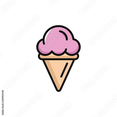 Ice cream vector illustration isolated on white background. Ice cream icon