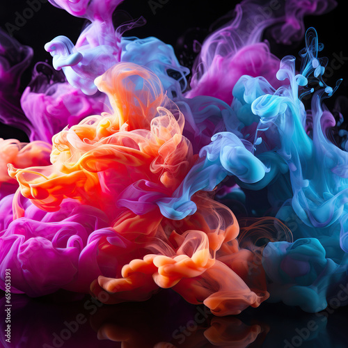 Ethereal Emanations: Colorful Smoke Clouds in Motion,abstract colorful background with smoke