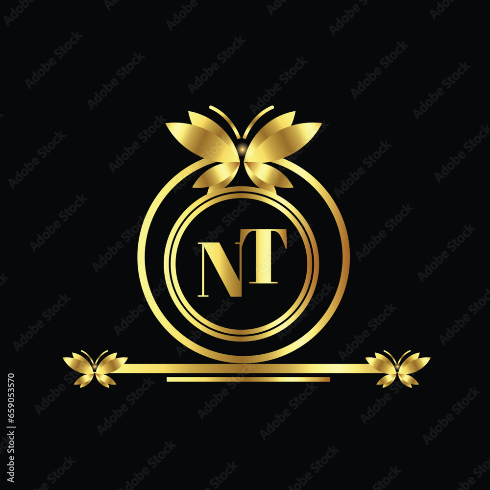 NT logo, NT icon, NT letter, NT vector, technology, business, art ...