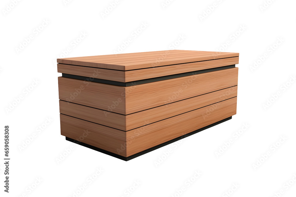 Brown Outdoor Wooden Deckbox, (Cutout PNG) isolated on transparent background, AI Brown Outdoor Wooden Deckbox, (Cutout PNG) isolated on transparent background, AI