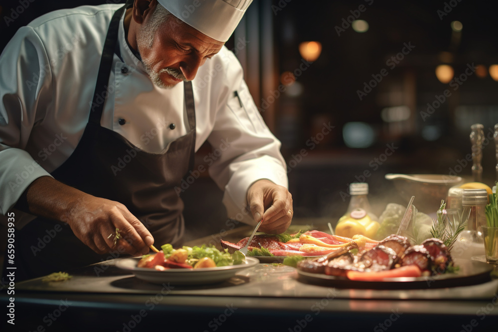 chef skillfully prepared a gourmet meal for the restaurant