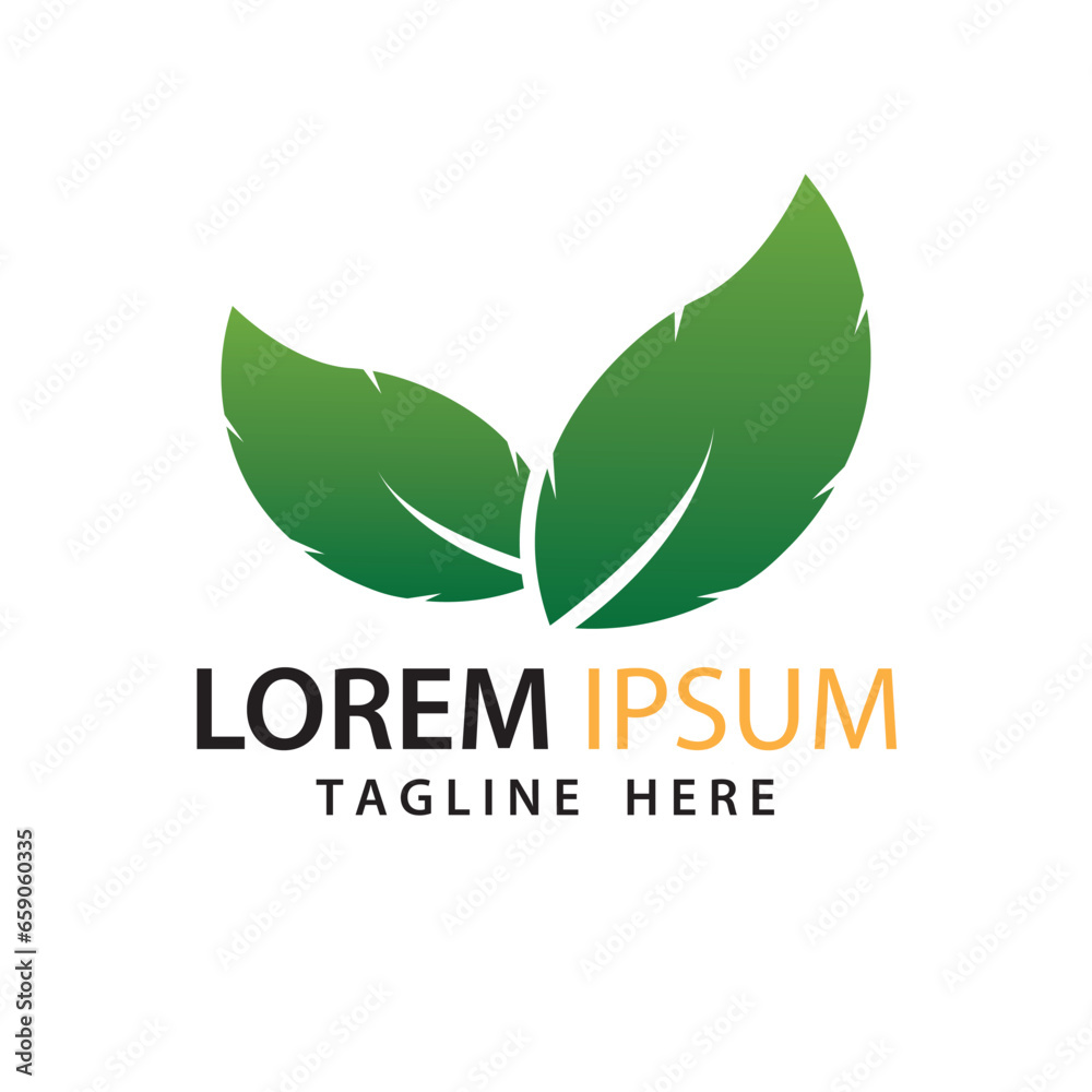 simple green leaf logo vector design simple green leaf logo vector design