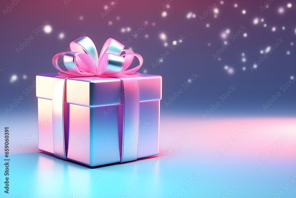 Gift box with ribbon.Holiday background Gift box with ribbon.Holiday background