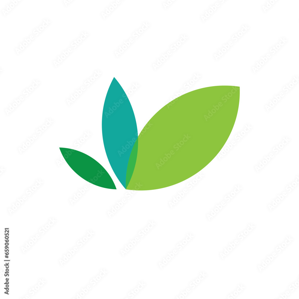 simple green leaf logo vector design simple green leaf logo vector design