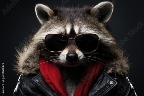 Cool Raccoon with Sunglasses © dasom