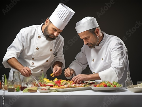 Chefs Plating Gourmet Dish