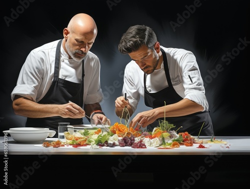 Chefs Plating Gourmet Dish