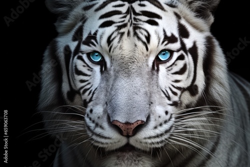 Close up view of white tiger s face