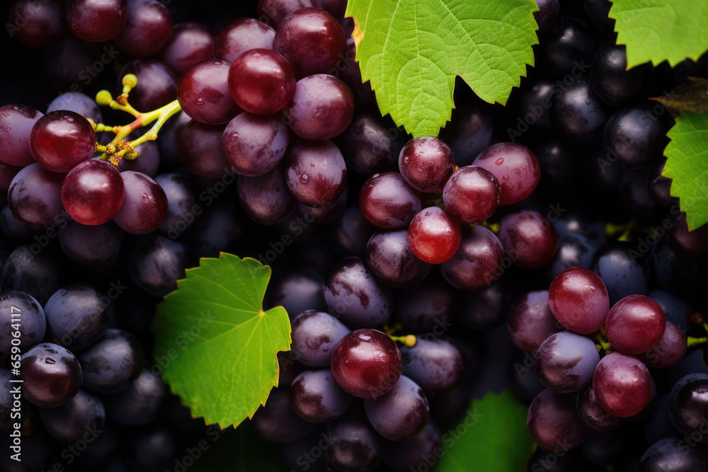 Fresh fruit brunch black grapes Fresh fruit brunch black grapes