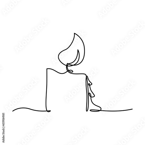 Candle in continuous single line illustration