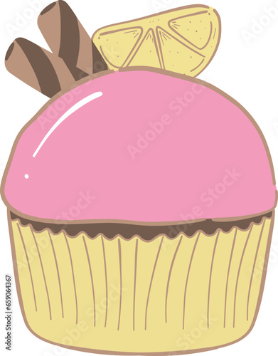 birthday cupcake illustrations for invitations card, food blog