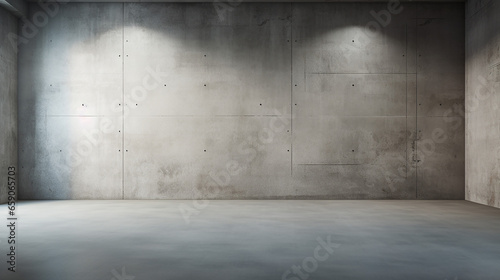 the concrete wall and empty room. Generative AI