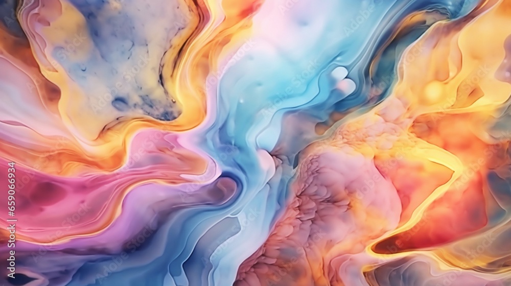 iridescent light marble watercolor backgrounds in pin.Generative AI