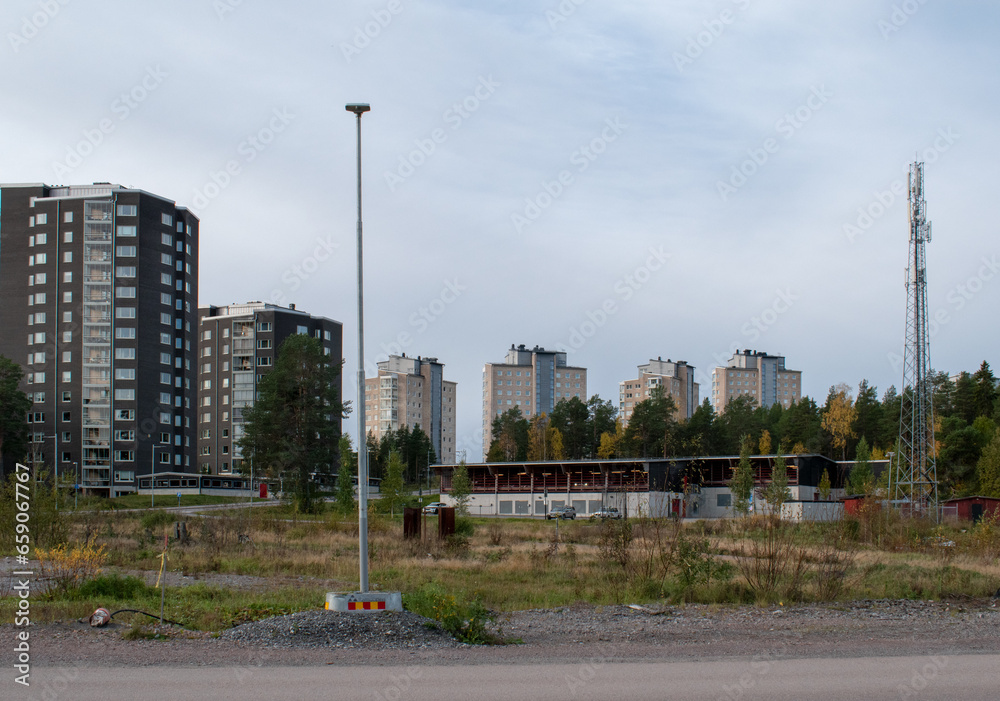 6 Oktober, 2023. Kronandalen area in Lulea, Norrbotten Sweden. The area will be the newest and biggest residential area in Lulea.