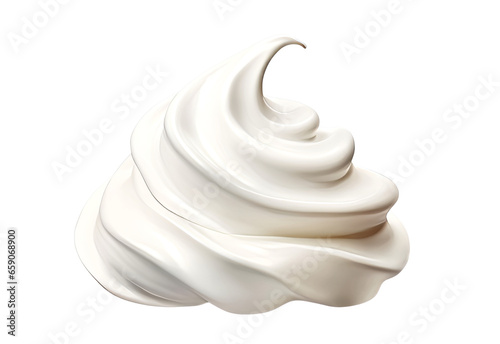 Whipped cream, macro closeup isolated on transparent background PNG
