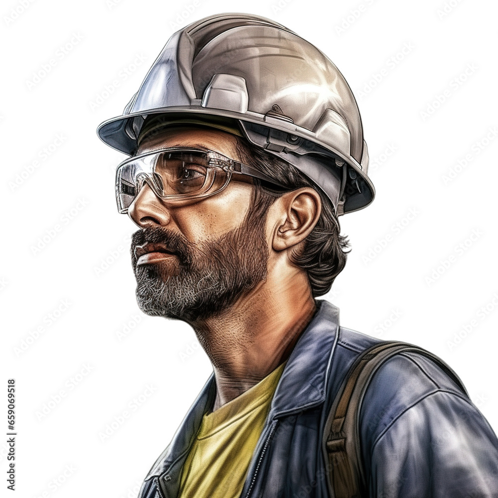 Engineering man isolated on transparent background, Generative ai. 