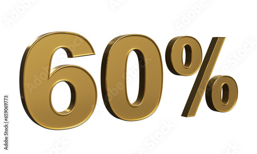 60% discount word in golden color