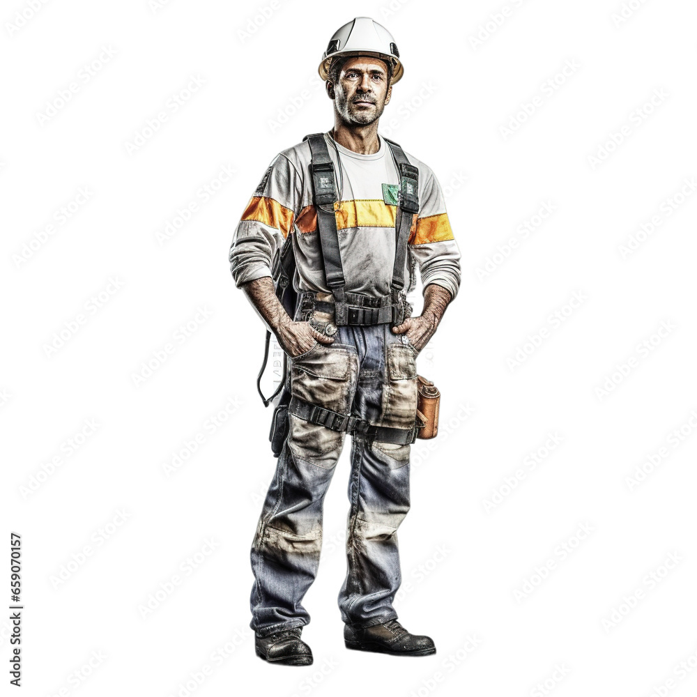 Engineering man isolated on transparent background, Generative ai. Engineering man isolated on transparent background, Generative ai.