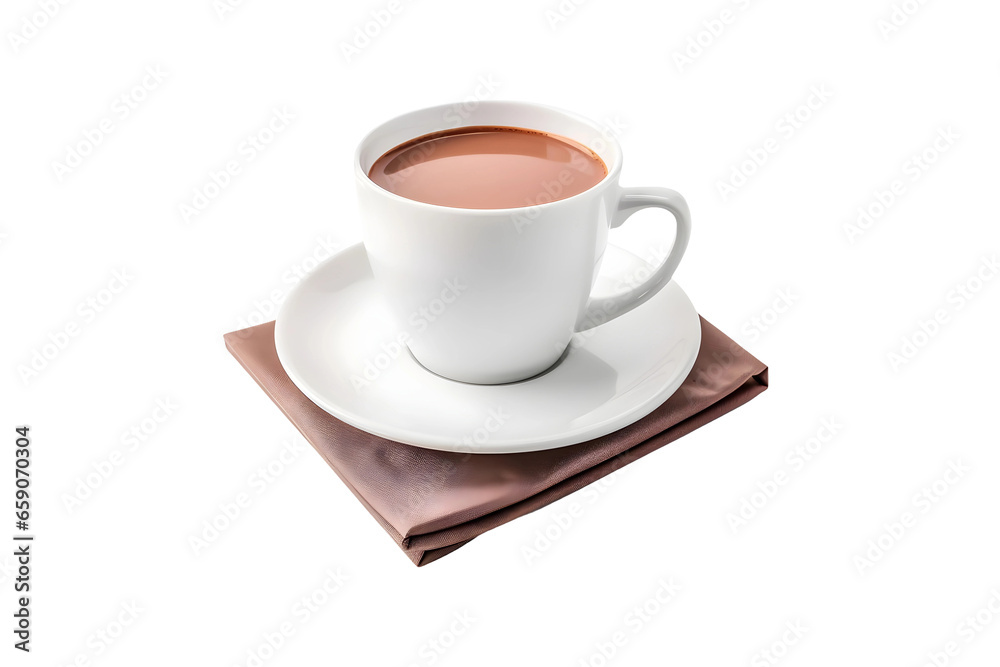 Hot Chocolate in white ceramic cup, (Cutout PNG) isolated on a transparent background, AI Hot Chocolate in white ceramic cup, (Cutout PNG) isolated on a transparent background, AI