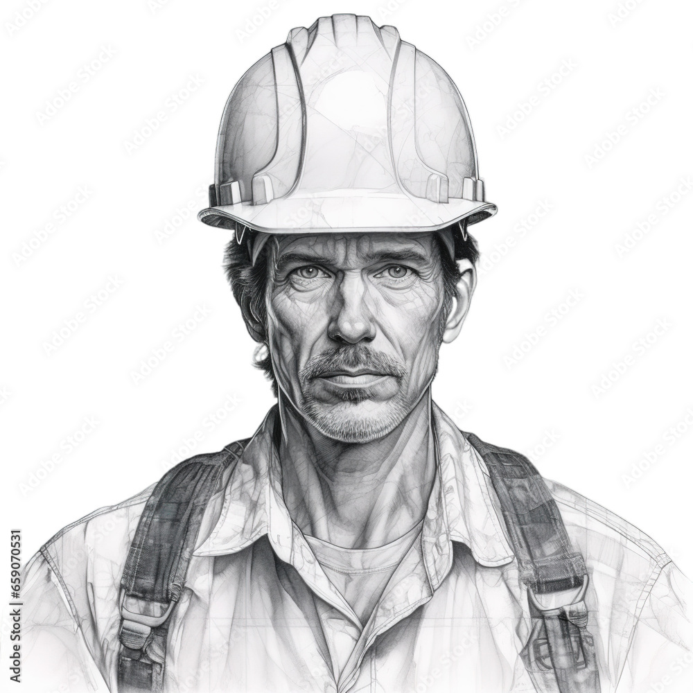 Engineering man isolated on transparent background, Generative ai. Engineering man isolated on transparent background, Generative ai.