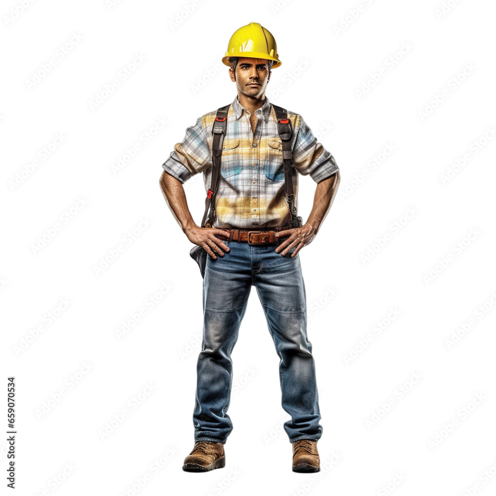 Engineering man isolated on transparent background, Generative ai. Engineering man isolated on transparent background, Generative ai.